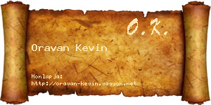 Oravan Kevin névjegykártya